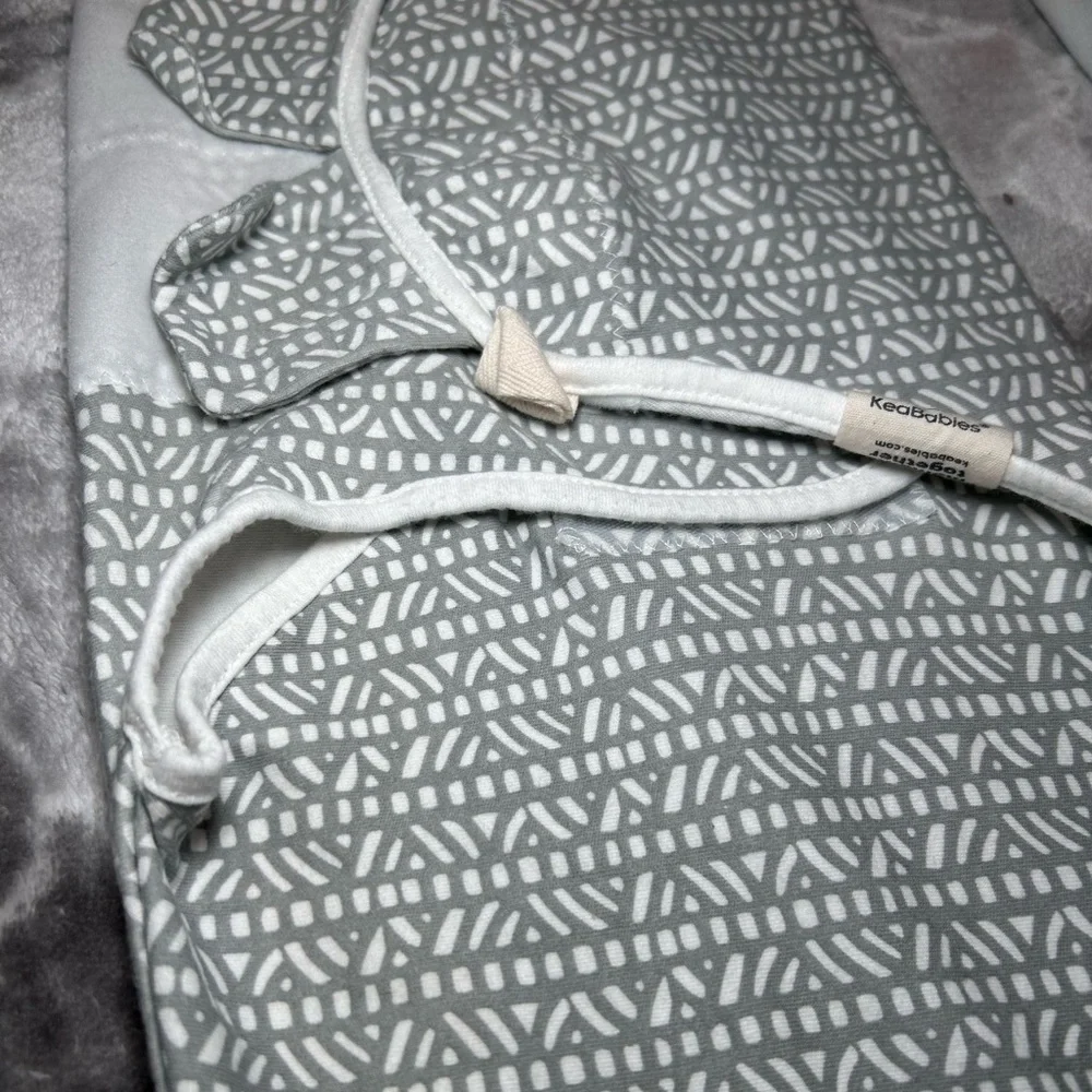 KeaBabies 3-Pack Soothe Swaddle Wraps- Printed Grey/Sage/White Size OS (0-3M)